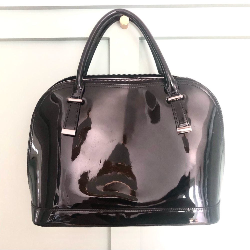 Elegant Black Patent Leather Handbag